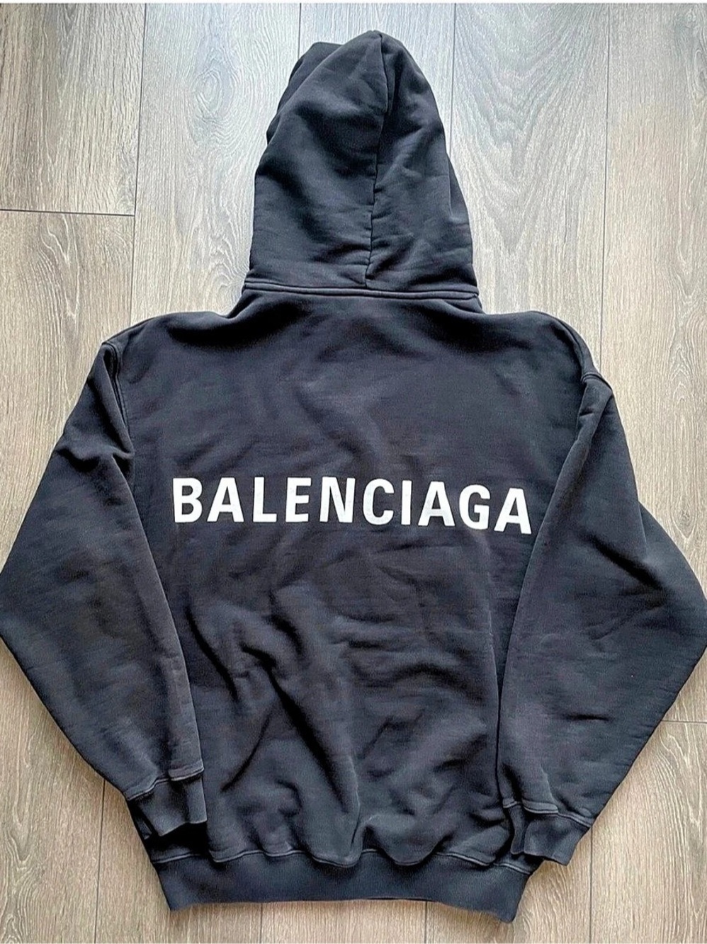 Balenciaga Back Logo Hoodie Black Large